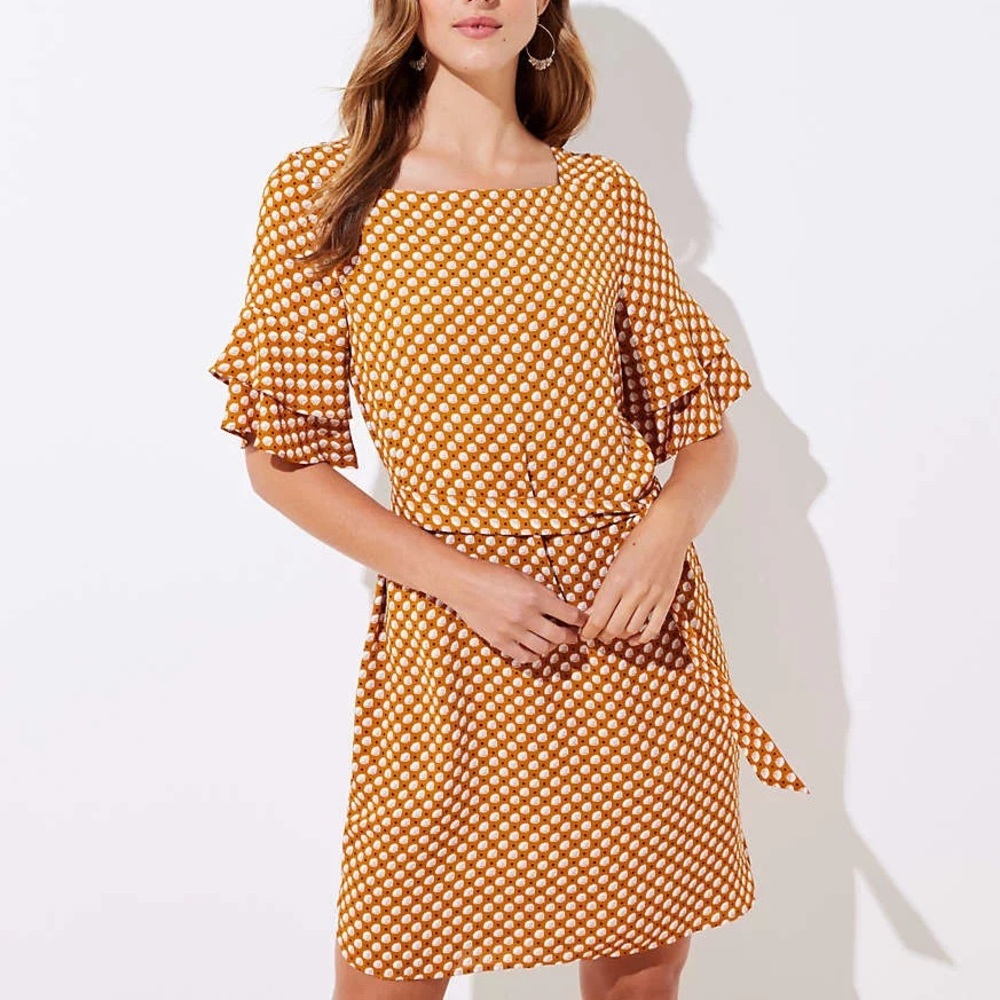 LOFT - Petal Dot Bell Cuff Dress